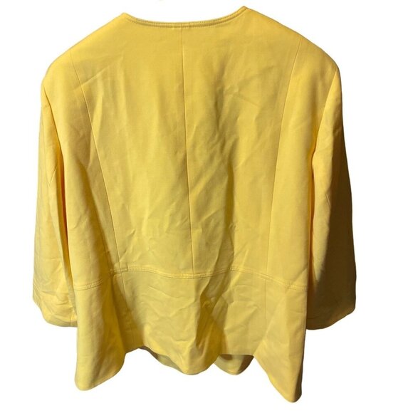 Jones Studio NWT Yellow Open Front Collarless Blazer Jacket Sz 3X - Picture 2 of 8